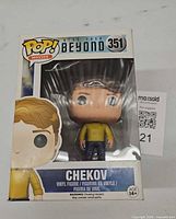 Front view of boxed Funko Pop Chekov #351