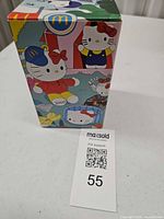 Front of sealed retail box showing Hello Kitty artwork and lot tag