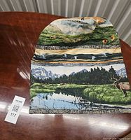 front view of polyester cover showing wildlife scene print