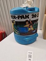 Full view of blue Reliance Water-Pak showing label graphics
