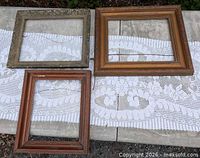 overview of all three vintage frames on surface