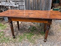 Full view of harvest table front and side