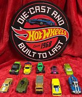 Front view showing all 10 die-cast vehicles in two rows
