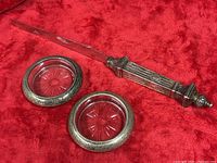 Knife and two ashtrays overview