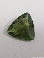 Trillion-cut green tourmaline front view