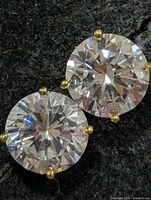 close-up of two CZ stones in settings