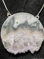 Front view of pendant showing agate/quartz layers