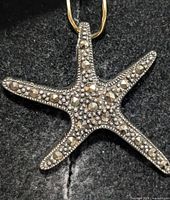 front view starfish marcasite pendant