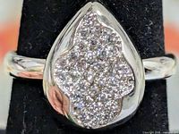 Front view showing teardrop CZ cluster