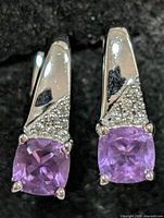 Front view showing amethyst stones and pavé accents