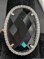 Top view showing created blue topaz and CZ halo