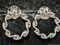 front view showing twisted circle design and 925 stamp