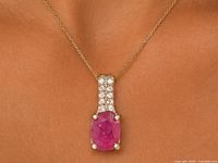 Pendant on model showing scale and appearance