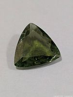 Trillion-cut green tourmaline front view