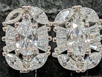 front view cluster cubic-zirconia earrings