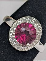 Front view showing created ruby and CZ halo