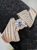 Front view showing cubic zirconia and textured shoulders