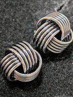 front view of both knot earrings