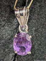 Close-up of amethyst pendant front
