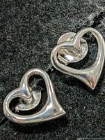 front view of heart earrings