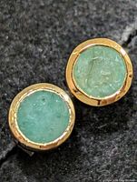 front view of both emerald studs