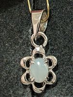 Front view of silver opal pendant