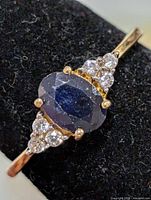 Front view showing sapphire and CZ arrangement