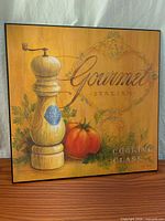 Full view of square wood art print showing complete design and subject matter