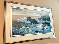 Framed seascape print overall view