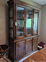 Full view of assembled two-piece china cabinet