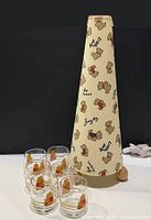 Lamp and six glasses grouped