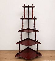 Full front view of 5-tier corner shelf
