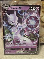 Front of Mewtwo V card showing artwork, HP, attacks