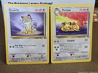 Front view of both Meowth and Persian Jungle cards