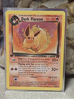 Front of Dark Flareon card in sleeve