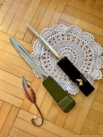 All three letter openers laid out