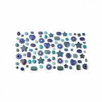 All turquoise and blue stone beads laid out in rows