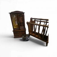 Group view of magazine rack, jewelry box, and two tumblers
