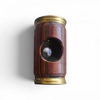 Cylindrical polemoscope upright showing side lens and brass caps