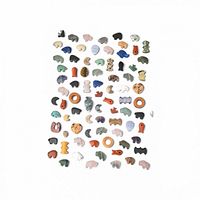 Front view showing full assortment of carved gemstone beads
