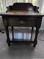 full view of wooden side table front