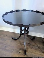 Full view of table showing top, trim, legs