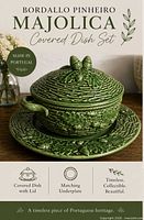 Stock image showing Bordallo Pinheiro majolica covered dish set