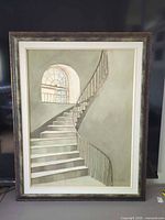 Full frontal view of framed acrylic painting showing entire composition