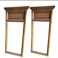 Front view of both oak pier mirrors