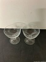 Two crystal Quadro dessert bowls side view