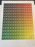 Full view of lithograph showing gradient portrait grid