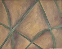 Full view of abstract oil painting showing entire composition