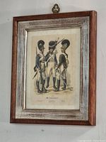 Framed colour etching front view showing frame and artwork