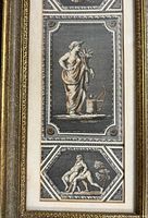 Close-up of central and lower vignettes, frame detail visible